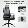 HOMCOM Ergonomikus irodai szék, forgószék, hálószövet fekete