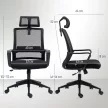 HOMCOM Ergonomikus irodai szék, forgószék, hálószövet fekete