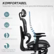 HOMCOM Ergonomikus irodai szék, hálós szövettel, állítható 3D, karfákkal és fejtámlával, fekete