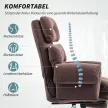 HOMCOM Főnöki irodai szék állítható háttámlával, kárpitozott karosszék acél, barna