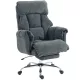 HOMCOM Főnöki irodai szék, magasságban állítható forgószék deréktámasszal, lábtartóval, sötétszürke