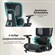 HOMCOM Prémium ergonomikus irodai szék, állítható derék- és fejtámlával, 6D karfákkal, lábtartóval, hálós, fekete