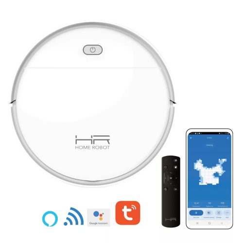 Home Robot RV400 Intelligens robotporszívó, nedves-száraz, HEPA szűrő, applikációval - Fehér