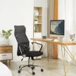 HOMCOM ergonomikus irodai szék, hintázó funkcióval, állítható magasságú, háló, fekete.