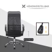 HOMCOM ergonomikus irodai szék, hintázó funkcióval, állítható magasságú, háló, fekete.