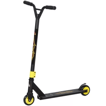   HOMCOM Pro Stunt Roller, kick roller freestyle trükkökhöz, alumínium, fém, műbőr, fekete-arany