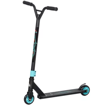    HOMCOM Pro Stunt Roller, kick roller freestyle trükkökhöz, alumínium, fém, műbőr, fekete-kék