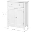 Fürdőszoba szekrény, 2 ajtós, fiókos szekrény, 60x30x80cm fehér.