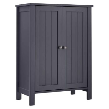   Fürdőszoba szekrény, 2 ajtós szekrény, szürke 60x30x80cm