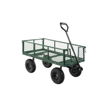   Kerti kocsi, Kézikocsi , maximális terhelés 350 kg, talicska, platós kocsi, nehéz anyagok szállításához, csúszásmentes szivacsos fogantyúval