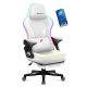 Gamer szék, RGB Smart LED, lábtartóval fehér