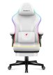 Gamer szék, RGB Smart LED, lábtartóval fehér