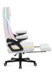 Gamer szék, RGB Smart LED, lábtartóval fehér