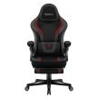 Gamer szék, szövet, lábtortóva, carbon, fekete