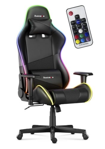 Gamer szék, FORCE RGB LED fekete carbon