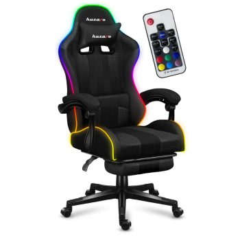 Gamer szék, Pro Force RGB hálós ,lábtartóval ,fekete