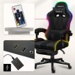 Gamer szék, Pro Force RGB hálós ,lábtartóval ,fekete