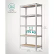 Polcos állvány, 2db, 175kg polconkénti teherbírással, ezüst, barna 