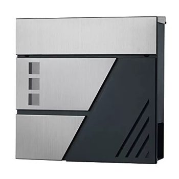   Zárható postaláda, falra, kerítésre szerelhető, ezüst-antricit szürke