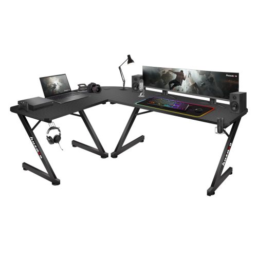 Gamer asztal ,sarokasztal, íróasztal, pohártartó fekete