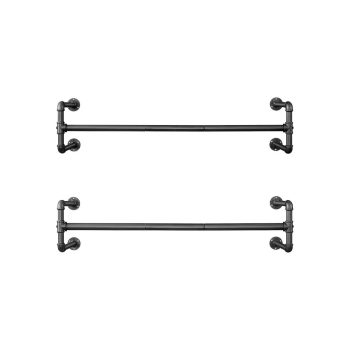 Fali ruhafogas 2 darab, fekete 110x30x29cm