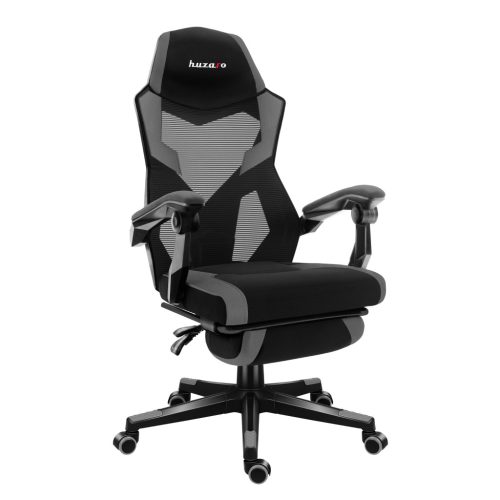 Gamer szék lábtartó, lélegző anyag, ergonómikus kartámaszok, Grey