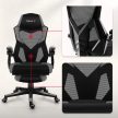 Gamer szék lábtartó, lélegző anyag, ergonómikus kartámaszok, Grey