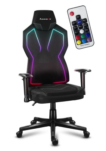 Gamer szék ergonomikus, fekvőtámasz RGB , fekete.