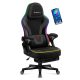 Gamer szék RGB smart , szövet, lábtartó, LED világítással, fekete