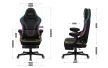 Gamer szék RGB smart , szövet, lábtartó, LED világítással, fekete