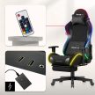 Gamer szék, Force  lábtartóval fekete RGB