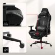 Gamer szék,  lábtartóval prémium Black Noir 