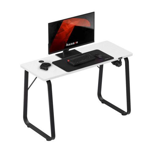 Gamer asztal 120 cm x 48 cm fehér 