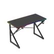 Gamer asztal, íróasztal RGB 120x60cm fekete.