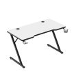 Gamer asztal 120 x 60 x 75 cm, alumínium / MDF, Fehér