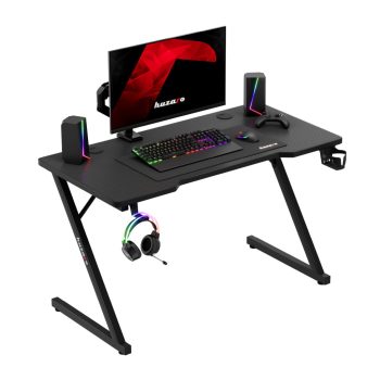 Gamer asztal, 120 x 60 cm, fekete