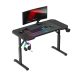 Gamer asztal, magasságállításal  ,120x60cm egérpaddal fekete.