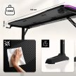 Elektromos gamer asztal, Hero RGB fekete carbon 160 × 60 cm