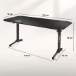 Gamer asztal 160 cm x 75 cm fekete