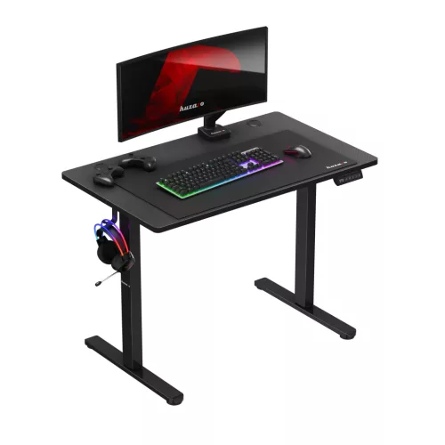 Gamer asztal állítható magassággal, 100 x 60 x 72 cm fekete