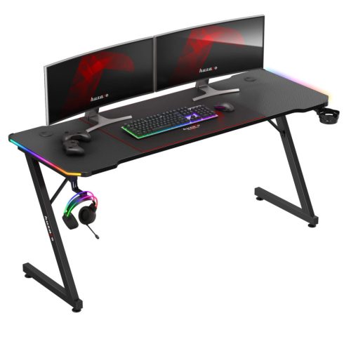 Gamer asztal 160 cm x 60 cm, RGB fekete