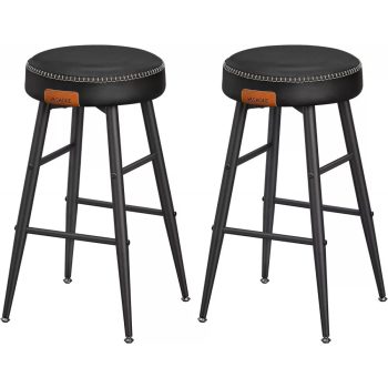   ECHO Bárszék 2 db, varrott műbőr borítás, 63 cm magas, fekete