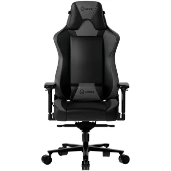   LORGAR Gamer szék, multiblokk mechanizmus, 4D karfák, 5 csillagos alumínium láb, gázlift, PU görgők, szövet műbőr, fekete-szürke