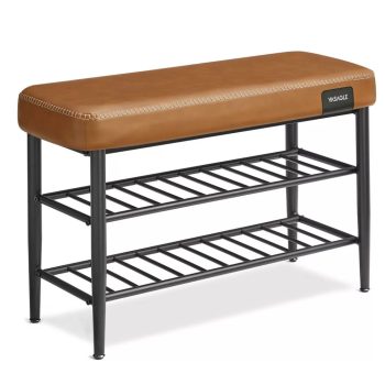   ECHO cipőpad 2 szintes, műbőr borítás, barna, 30x80x50cm