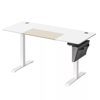   Íróasztal, elektromosan állítható magasság, bézs és fehér 60 x 140 x (72-120) cm