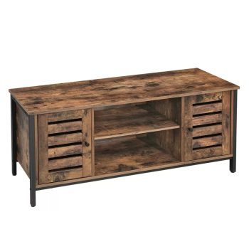   TV szekrény polcokkal és két ajtóval, rusztikus barna 110x40x50cm
