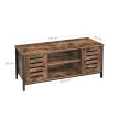 TV szekrény polcokkal és két ajtóval, rusztikus barna 110x40x50cm