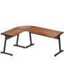 Sarok íróasztal 147 x 112 cm, Fém / Furnér, Dió fal