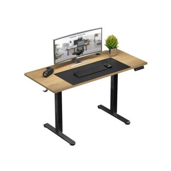   Állítható magasságú íróasztal, elektromos magasságállítással, 120 cm x 60 cm, memória funkcióval, fa