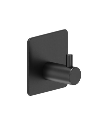 Törölközőtart 4,5 cm, acél, dupla ragasztószalaggal rögzíthető (tartozék), fekete